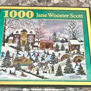 Green and Yellow Winter Village Puzzle 1000 Pieces